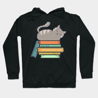 cute sleepy cat in books Hoodie